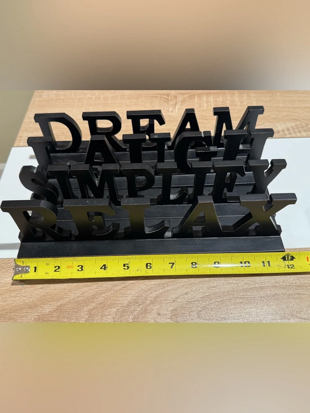 Black 'Relax / Simplify / Laugh / Dream' Decorative Word Signs - Home Wall Decor